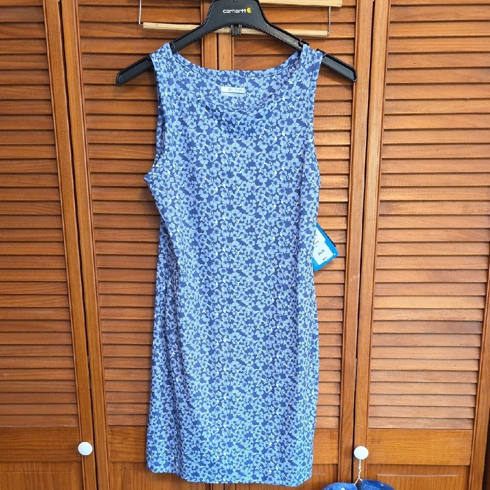 Columbia Blue Patterned Midi Dress